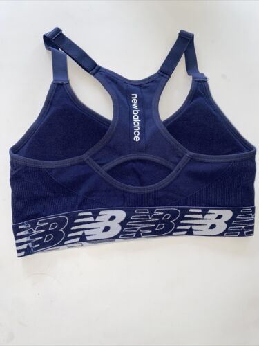 New Balance Medium Impact Sports Bra~Style R000542 Sz L~PIGMENT BLUE~REAR FIND