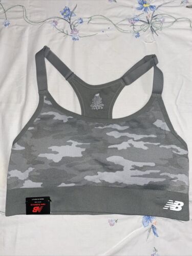 New Balance Medium Impact Sports Bra Style 116718 GREEN Camouflage Size XXL NEW