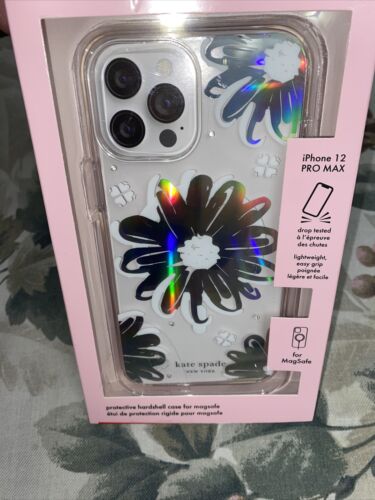 Kate Spade New York Case iPhone12 & 13 Pro Max Floral Silver Iridescent 6.7”