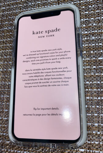 KATE SPADE PHONE CASE iPhone 11 PRO HOLLYHOCK FLOWERS WITH RHINESTONES BEAUTIFUL