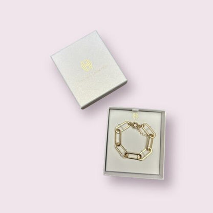 House of Harlow 1960 Paperclip Bracelet Gold NIB