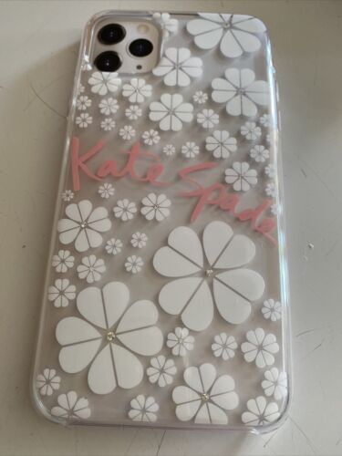 Kate Spade Phone Case for iPhone 11 Pro Max Rhinestones￼ Floral “KATE SPADE” NEW