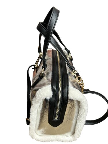 Juicy Couture Silver Shear Genius Satchel XBDY Sherpa Handbag Purse~VIRAL TIKTOK