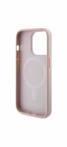 Guess iPhone 15 Pro Max MagSafe Case Cover Saffiano Collection Pink Signature