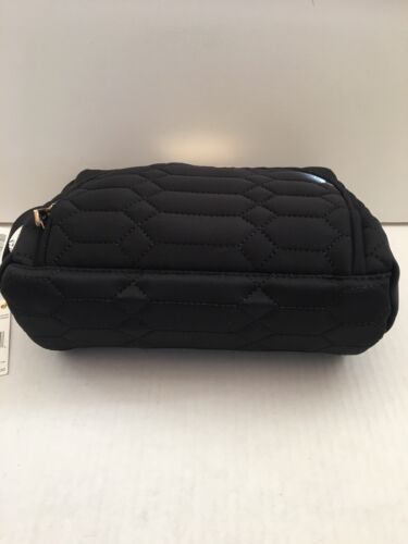 AIMEE KESTENBERG LARGE ISABELA BLACK DIAMOND PYTHON QUILTED GOLD ZIPPER