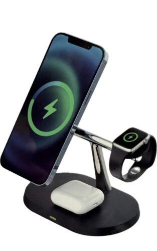 Lax Boost Charge Pro 3-in-1 Wireless Charging Station with MagSafe Black ✅