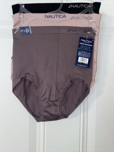 NAUTICA INTIMATES NT7164 3PKD~MEDIUM~SEAMLESS SHAPING BRIEF PANTIES GREAT FIT!