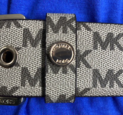 MICHAEL KORS BELT BEIGE  WITH MK LOGO WITH RIVET BELT LOOP GOLD BUCKLE  EYELETS