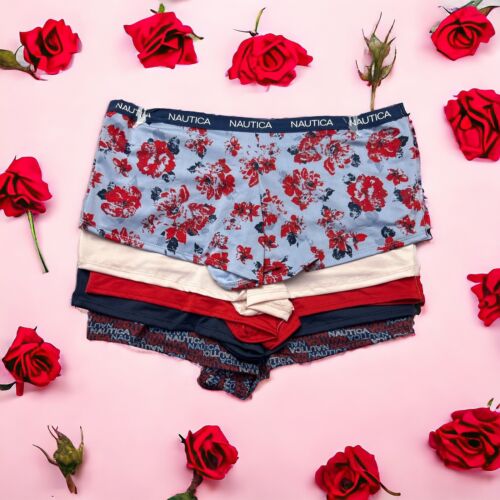 Nautica ~ 5-Pair Women's Boyshorts NT9695 Underwear Panties Polyester Blend ~ 1X