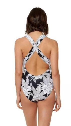 BLEU ROD BEATTIE Women’s One piece Swimsuit with PLUNGE V-NECK, WIDE STRAPS NEW