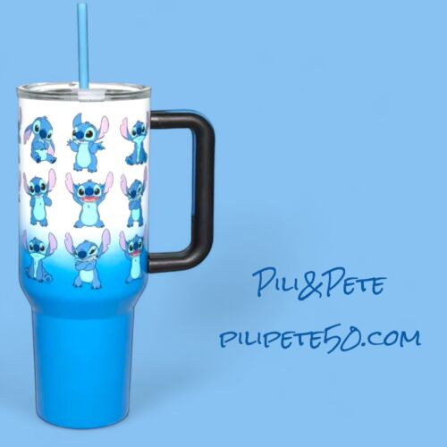 Disney Lilo & Stitch Face Stainless Steel Tumbler 40 Oz. Travel Cup Mug