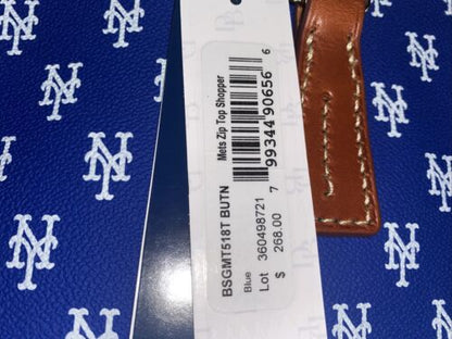 DOONEY & BOURKE New York Mets Zip Top Large Shopper Tote Bag Handbag Blue~UNIQUE