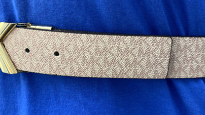 MICHAEL KORS BELT REVERSIBLE SOFT PINK TO WHITE GOLD MK BUCKLE "SO NICE"!