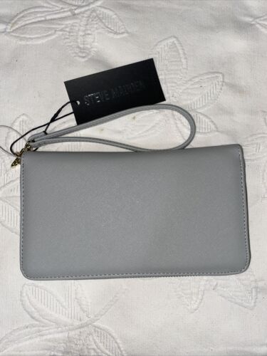 STEVE MADDEN WALLET WRISTLET MOSS/GRAY BZIPPY