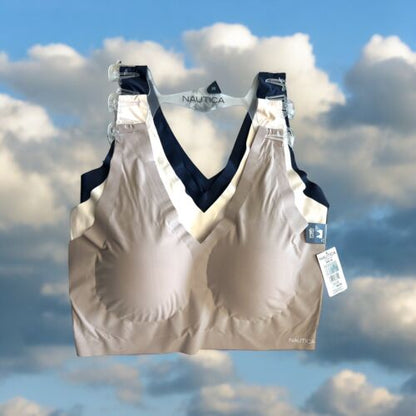 NÁUTICA 3PACK INTIMATES LOUNGE SIZE 2XL BRAS LASER CUT -NT2081 -BEAUTIFUL!