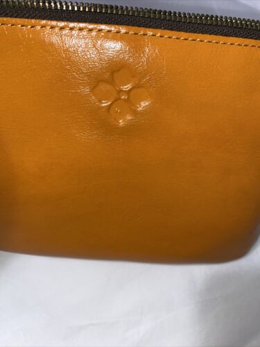 Patricia Nash CASSINI Leather Wristlet TOOLED ~ SUN YELLOW ~P349244 ~ REAR FIND!