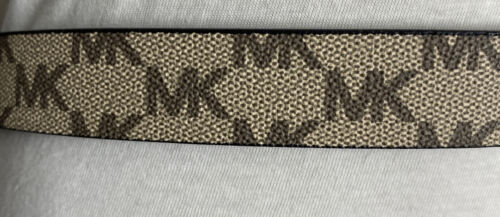 MICHAEL KORS BELT REVERSIBLE BLACK/MK LOGO TAN GOLD MK LOGO BUCKLE SKINNY