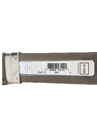 MICHAEL KORS BELT REVERSIBLE BLACK MK LOGO TO SOLID GRAY SILVER MK LOGO BUCKLE