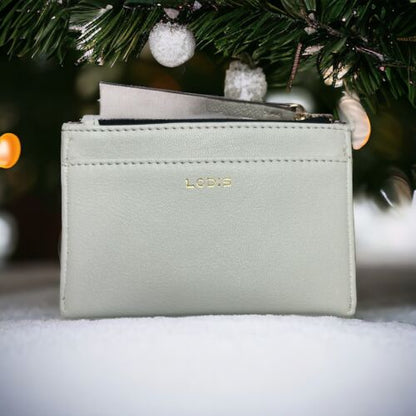 LODIS Coin Purse Bifold Card Wallet WHITE Genuine Leather-ABSOLUTELY BEAUTIFUL!
