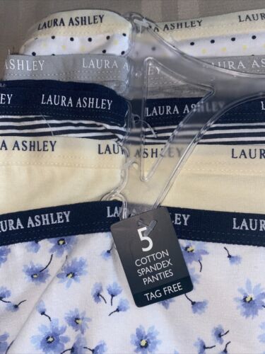 LAURA ASHLEY Intimates Cotton-Spandex Brief Panties~Size XL~5 pair Style LS9540