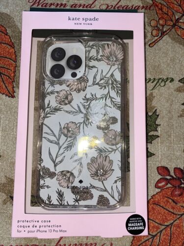 Kate Spade New York Protective Case iPhone 13 ProMax Floral&Gold Rhinestone 6.7