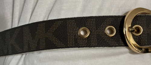 MICHAEL KORS BELT REVERSIBLE VANILLA PRINTED LOGO/BROWN PRINTED LOGO BEAUTIFUL!!