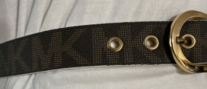 MICHAEL KORS BELT REVERSIBLE VANILLA PRINTED LOGO/BROWN PRINTED LOGO BEAUTIFUL!!