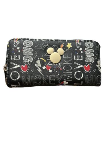 Disney Mickey and Minnie Mouse Zip Around Wallet Organizer~ Bio World~Multicolor