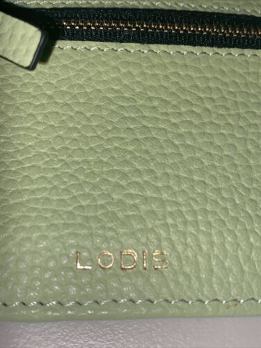 Lodis Light Green RFID Protection Card Case Window ID Genuine Leather Wallet