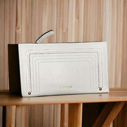 LODIS Coin Purse Bifold Card & Bill Wallet White Leather~RFID~ SO SO BEAUTIFUL!!