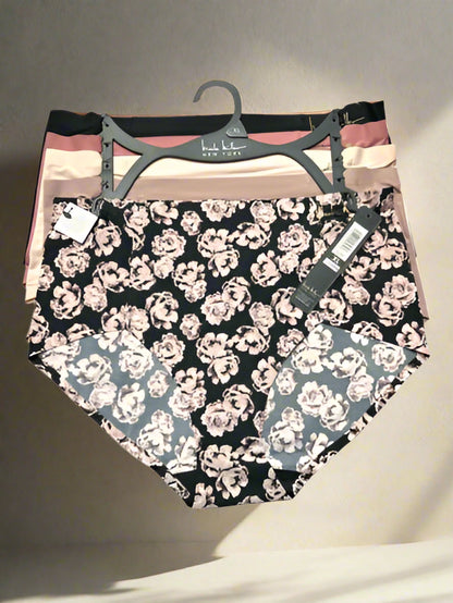NICOLE MILLER~5 Pk~Seamless NO SHOW MID-RISE Panties~STYLE NM9549~SEXY~UNIQUE~XL