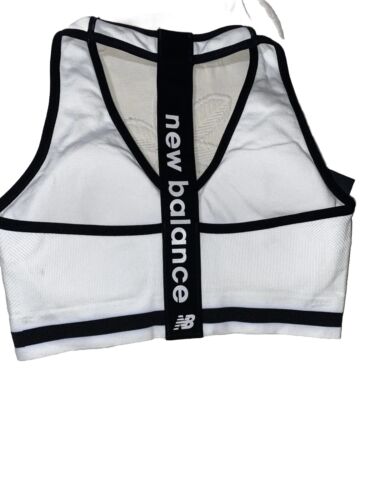 New Balance Medium Impact Sports Bra Style 7462 White/Black Size XL NEW