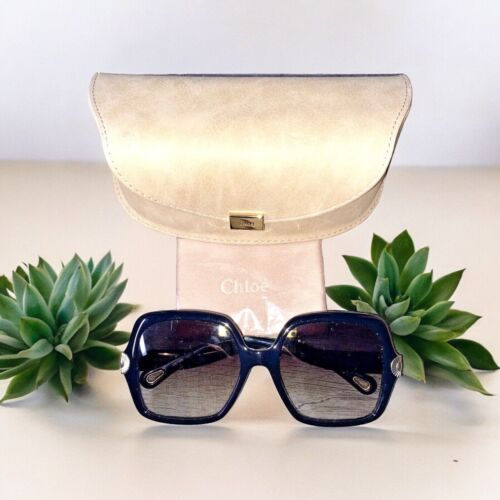 Chloe CE746S 001 Sunglasses Women's Black/Grey Gradient Lens Fashion Square 55mm