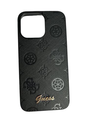 GUESS iPhone 15 Pro Max Phone  Case Black Saffiano~Slim Profile~Drop Protection