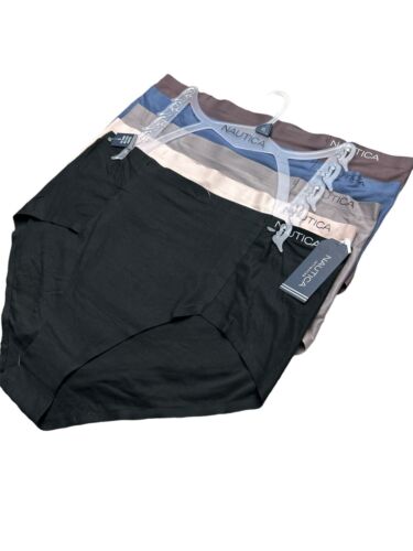 NAUTICA INTIMATES NT3750 PANTIES-5PCK SUPER SOFT HIGH WAIST BRIEF GREAT FIT-XL