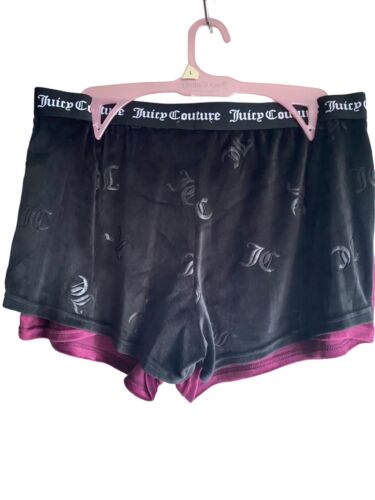 JUICY COUTURE Sleepwear, 2 Pair Velour Shorts, Size L~ Style JC1751~REAR FIND!