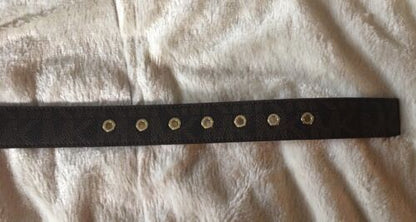 MICHAEL KORS BELT CHOCOLATE MK LOGO GOLD BUCKLE WITH GOLD EYELETS NICE