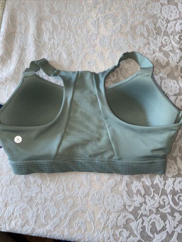 LAYER 8 MAXIMUM SUPPORT SIZE Small Sport Bra MULTI-Green Fitted Front Zipper-NEW