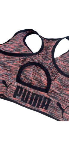 PUMA Seamless Bra Drycell Pink Silver Logo Large Moisture Wicking Technology NEW