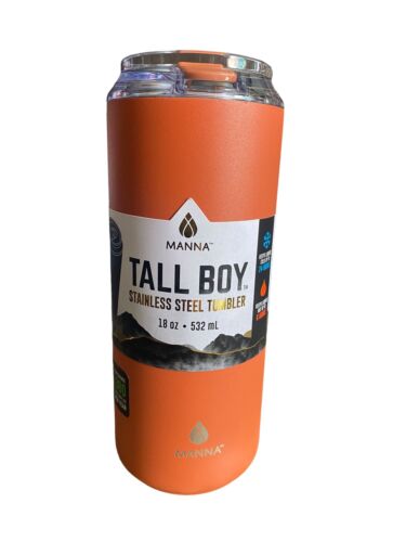 MANNA 18 oz TALL BOY TRAVELER INSULATED STAINLESS STEEL TUMBLER NEW AUTHENTIC