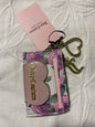 JUICY COUTURE MOODY GARDEN CREAM WHOLE LOTTA LOVE CARD-CASE KEY RING WALLET NEW