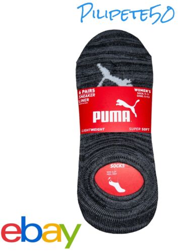 PUMA Women's No Show Sneaker Socks 6-Pairs Size 5-9.5 Lightweight Super Soft