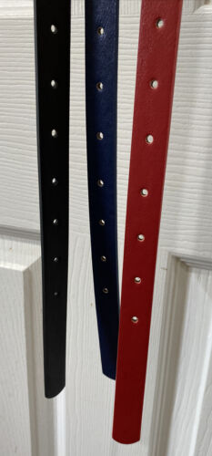 Steve Madden Women's 3 For 1 Belts Skinny Black Navy Red 3 For The Price Of One