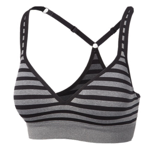 Jockey Molded Cup Sport Bra Stripe Deep Black Style #8558 NEW