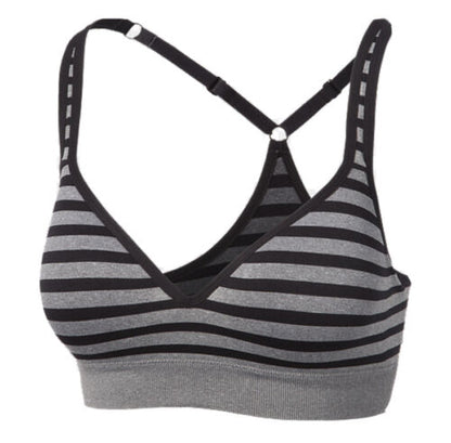 Jockey Molded Cup Sport Bra Stripe Deep Black Style #8558 NEW