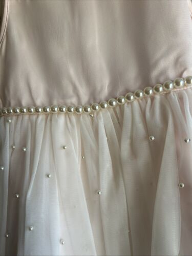 American Princess Girls Dress Blush Pink & White Custom Pearls Over Tulle~ Sz  8