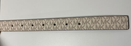 Michael Kors Belt Vanilla Mini Printed MK Logo Gold Buckle (Skinny) size Large