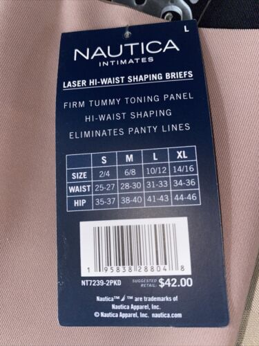 NAUTICA INTIMATES NT7239 2PKD MF SEAMLESS SHAPING BRIEF PANTIES GREAT FIT! ~Sz. L