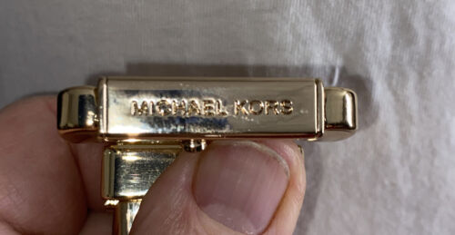 MICHAEL KORS BELT REVERSIBLE BROWN/WHITE MK LOGO LARGE