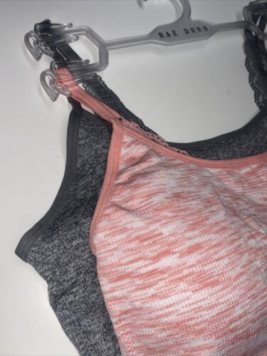 Rae Dunn Comfort Bralette Set XXL PINK & GRAY~Self Love & Beautiful Bras~CUTE